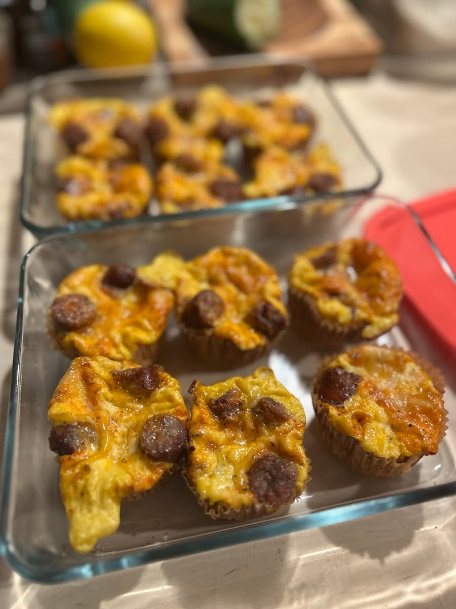 Egg and Cheese Muffin Bites with Sausage, cooked by Addi 🤠