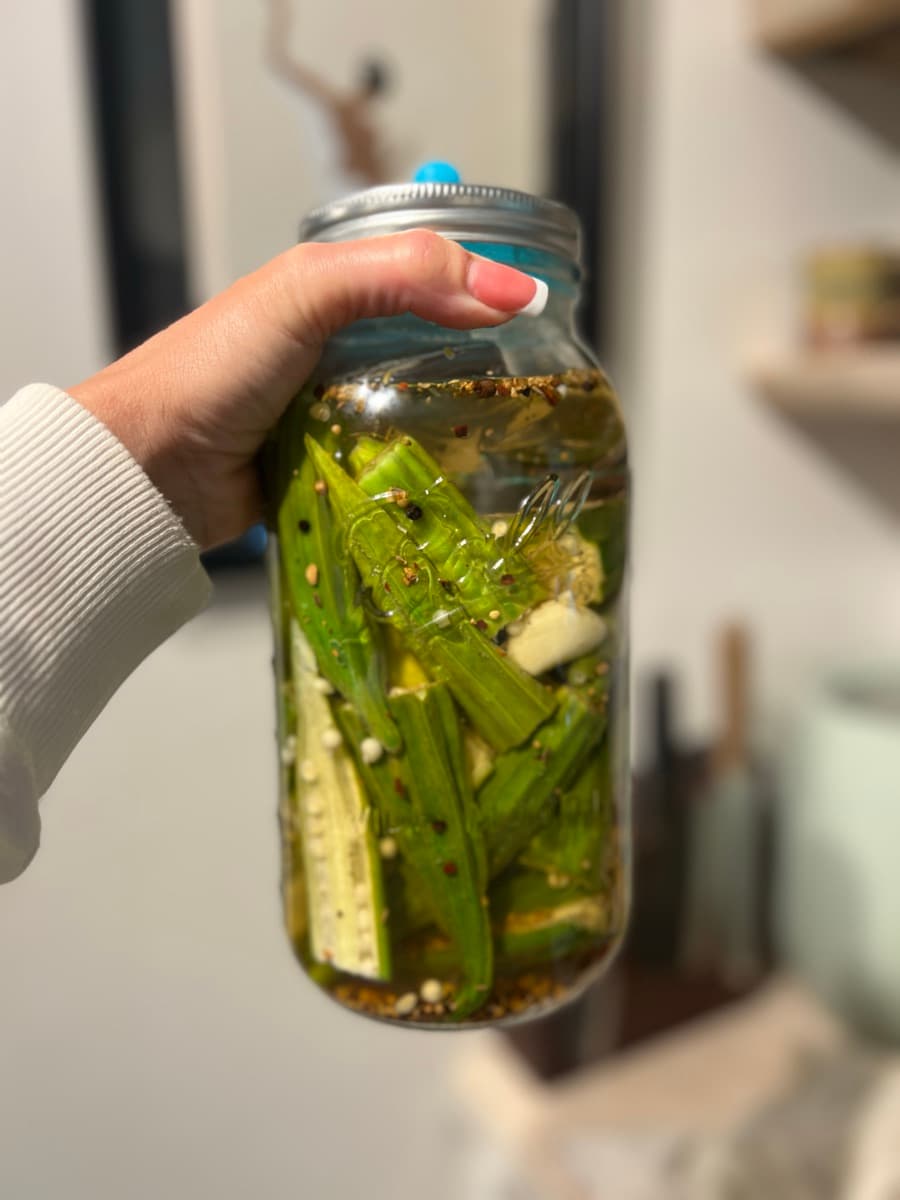 Pickled Okra, cooked by Erin Sojourner